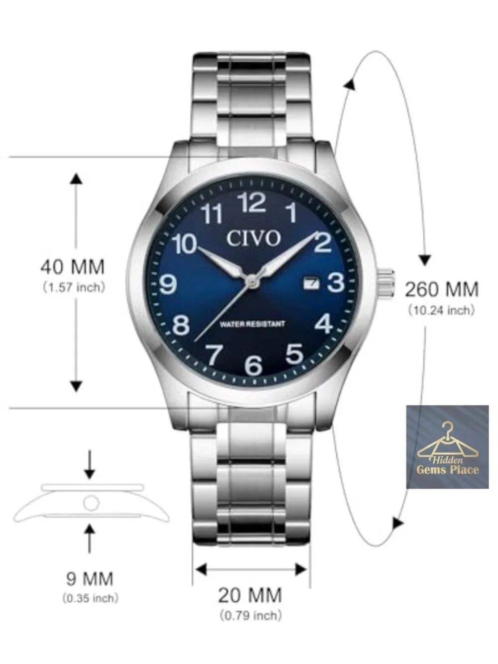 Men's Stainless Steel Quartz Watch - Easy Read Analog Dress Wrist Watch